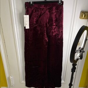 Velvet Burgundy wide leg Pants by Mark Eisen Boutique Sz 10